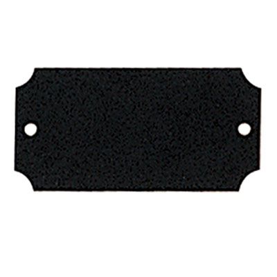 2-1/2 x 1-1/4 Inches Black Plate with Notched Corners