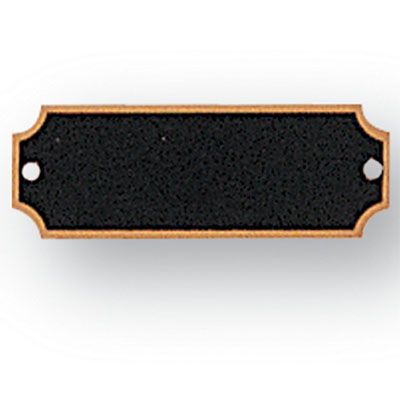 2-1/2 X 7/8 Inches Black Plate with Gold Trim and Notched Corners