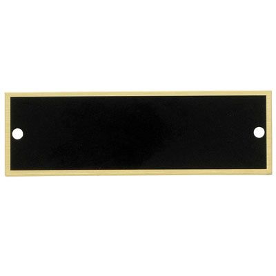 2-3/4 x 7/8 Inch Black Plate with Gold Trim Border