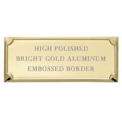 2-7/16 x 1 Inch Gold Embossed and Polished Plate