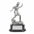 11 Inch Electroplated Bright Silver Soccer Female Figure Trophy