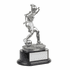 11 Inch Electroplated Bright Silver Soccer Female Figure Trophy