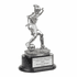 11 Inch Electroplated Bright Silver Soccer Female Figure Trophy