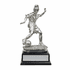 11 Inch Electroplated Silver Female Figure Soccer Trophy