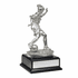 11 Inch Electroplated Silver Female Figure Soccer Trophy