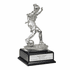 11 Inch Electroplated Silver Female Figure Soccer Trophy
