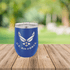 16 Oz Double Walled Stainless Steel Small Blue Tumbler Laser Engraved With U.S. Air Force Logo