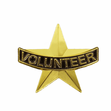 1 Inch Gold "Volunteer" Star Pin